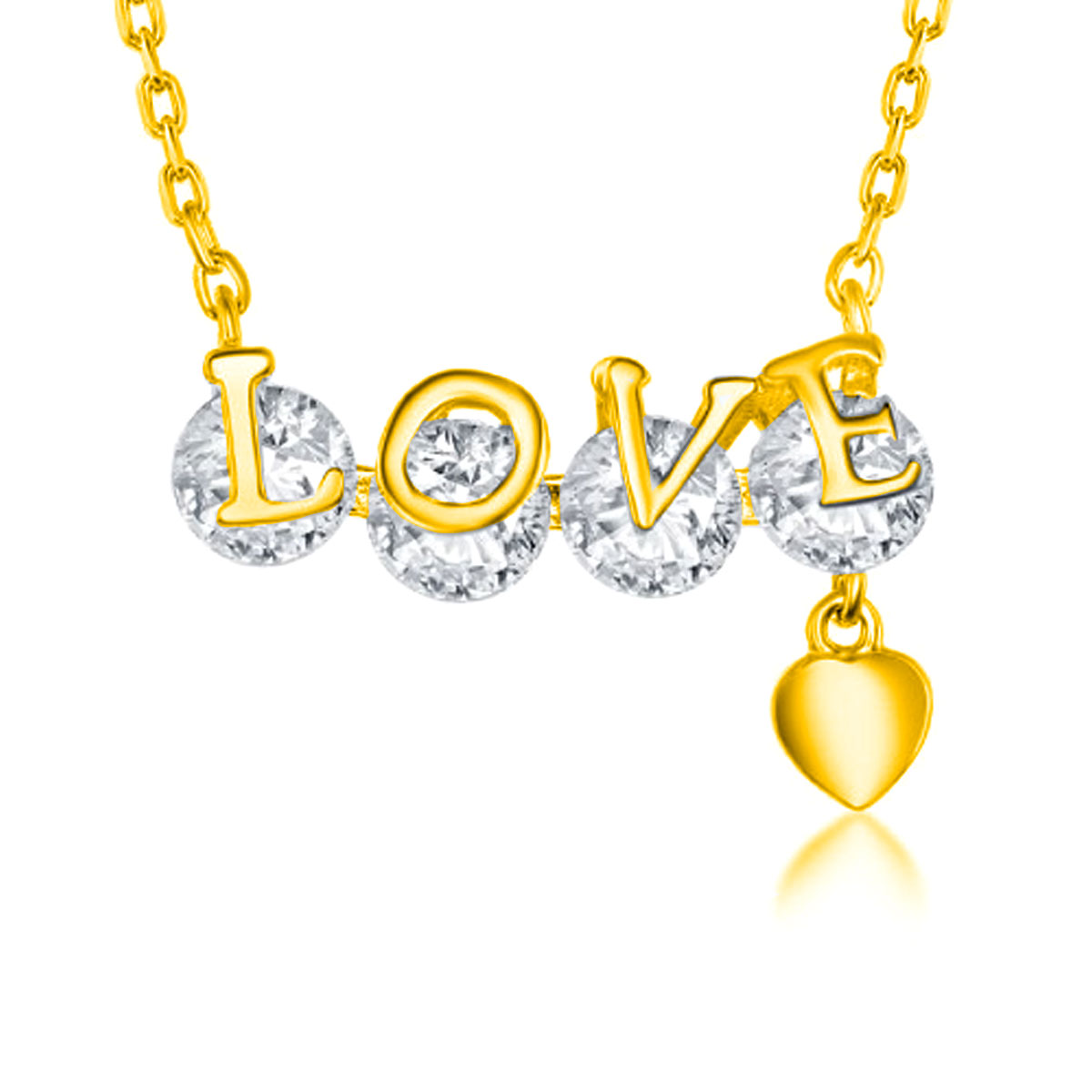 LOVE Alphabet Necklace in Gold Stone